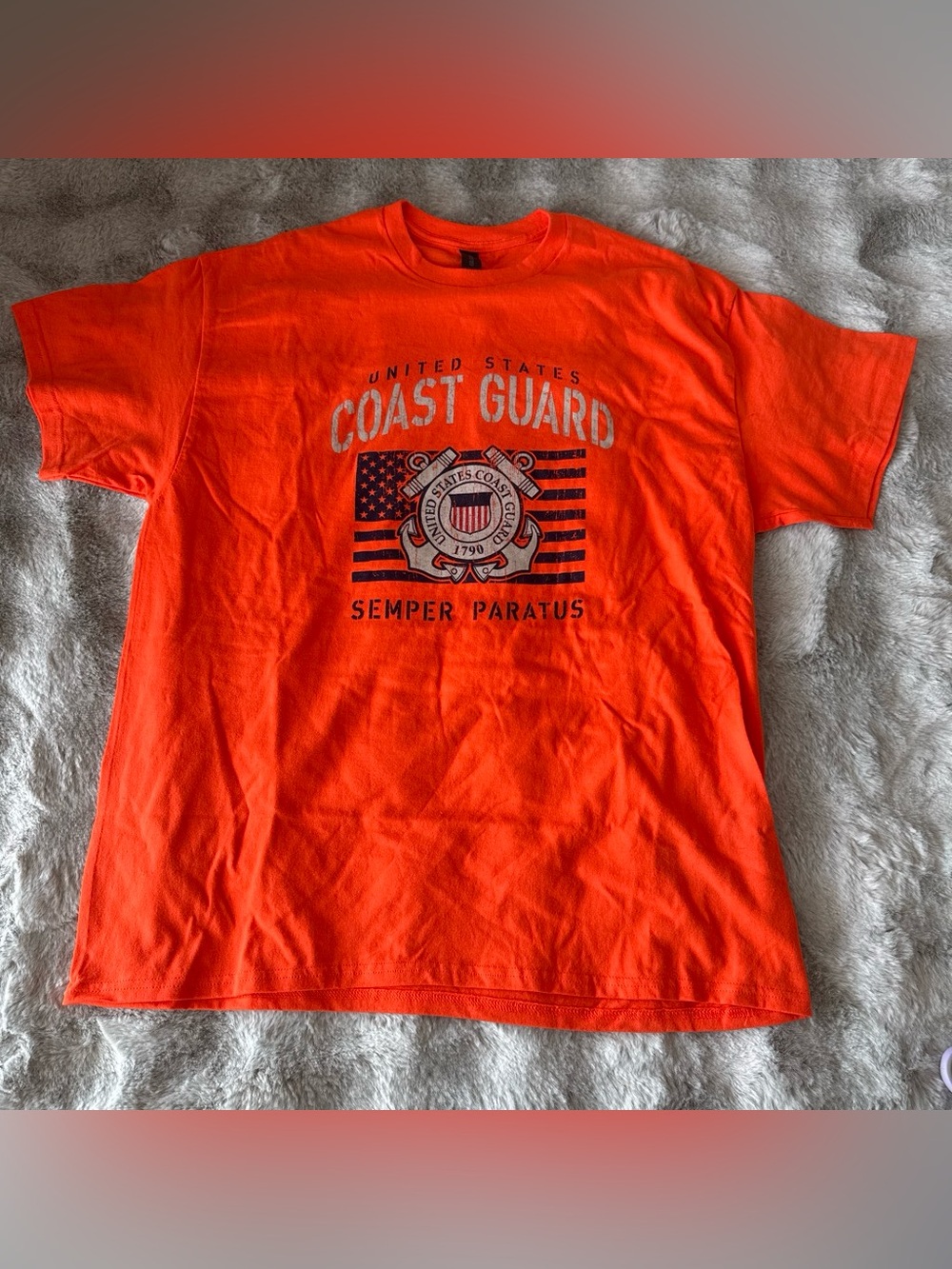 Gildan Orange United States Coast Guard Tee-0580